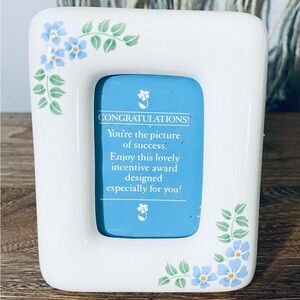 Vintage 1994 Avon Ceramic Picture Frame Incentive Award Floral Office Gift